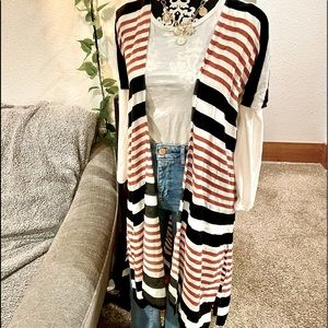 NWT Loft Lightweight Striped Kimono Wrap